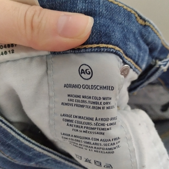 AG For Anthro Medium Wash Stevie Slim Straight Ankle Jeans Size 25 Regular - Picture 13 of 14